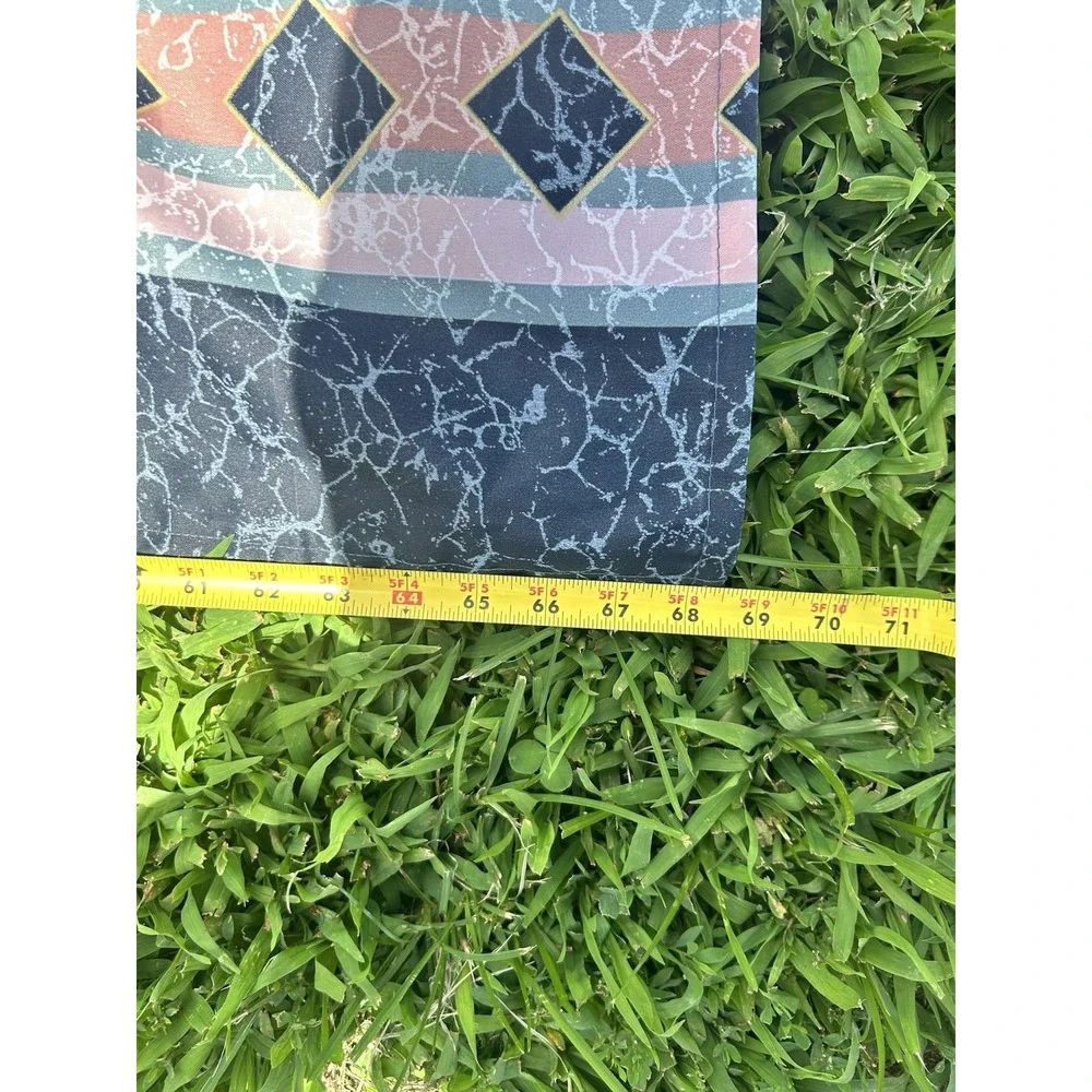 VTG 90s Springmaid Shower Curtain Green Southwestern Geometric Classic Boho
